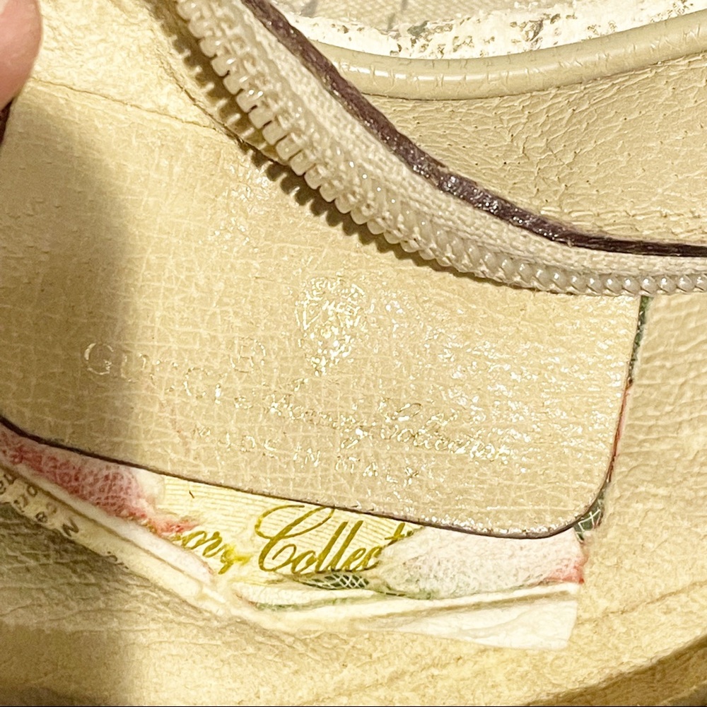 Gucci Vintage Cream Diagonal Stripe Red Trim Mini Shoulder Crossbody Bag - Picture 4 of 9